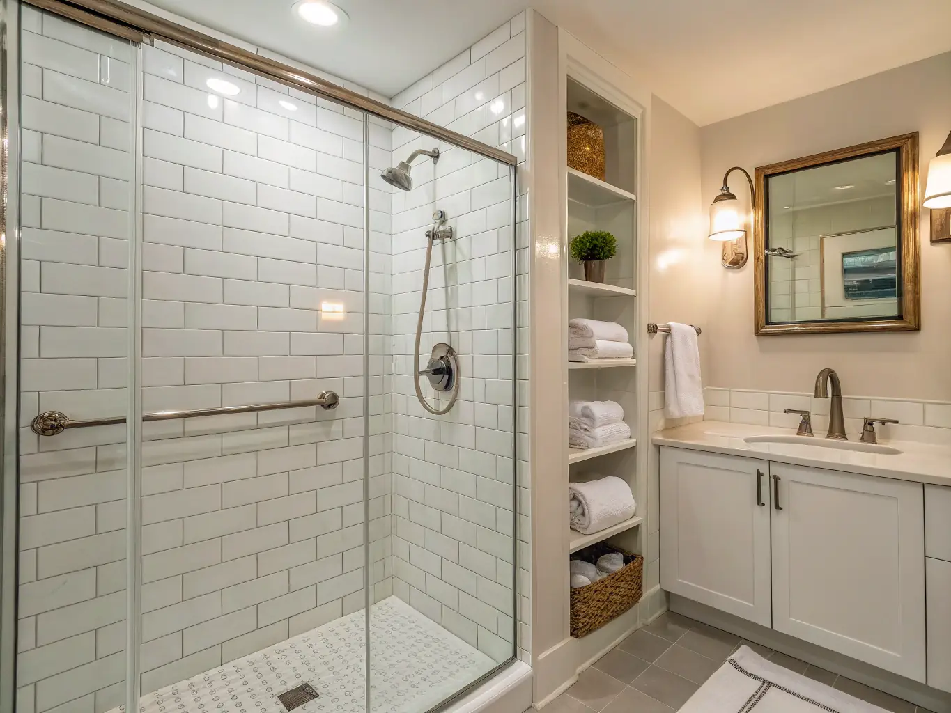 A close-up shot of a sparkling clean bathroom tile after a deep cleaning service, highlighting the removal of grime and buildup.