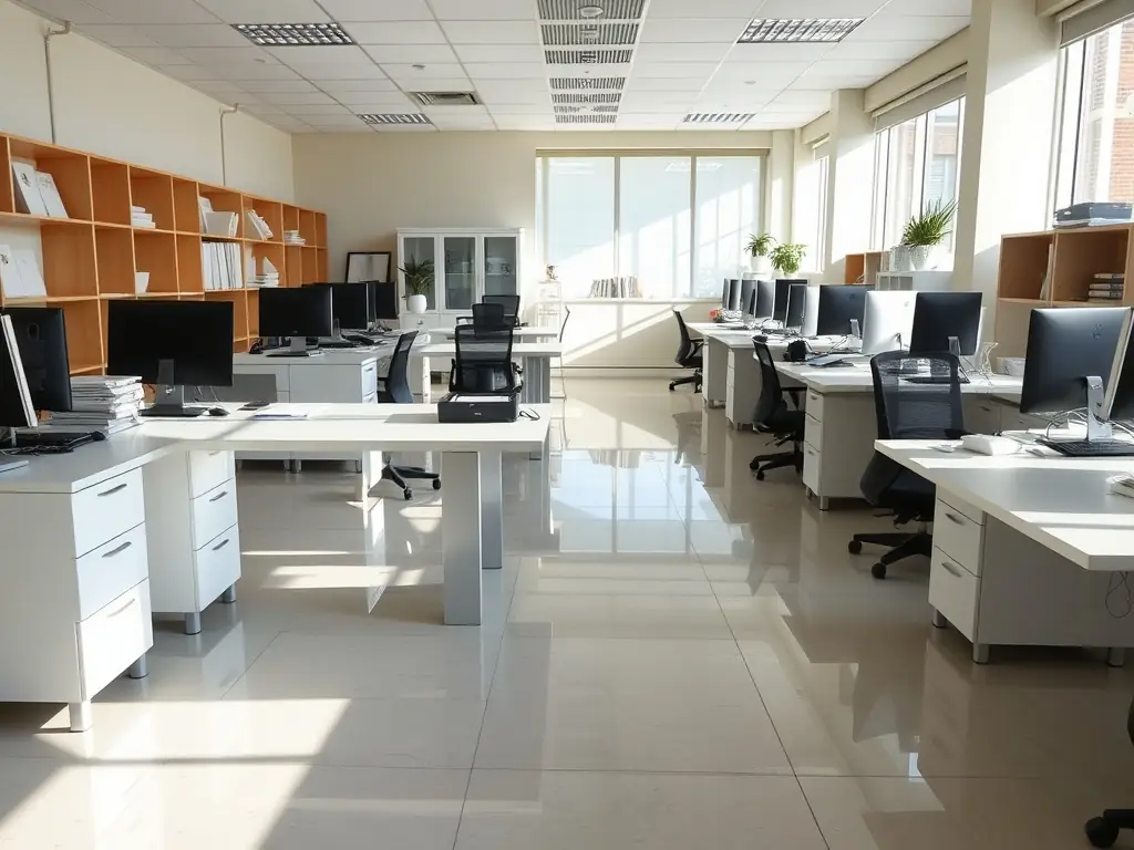 An image of a clean and organized office space, emphasizing the specialized cleaning services tailored for commercial clients.